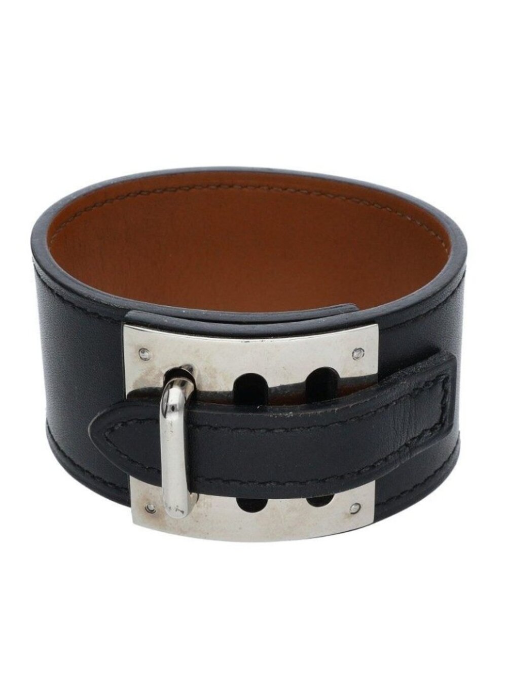 Hermes Intense Silver Leather Bracelet